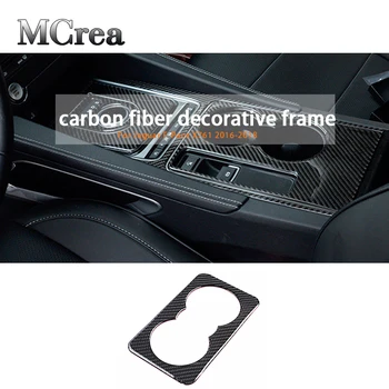 

MCrea 1pcs Carbon Fiber Rear Water Cup Frame Cover Sticker Strip For Jaguar F-Pace f pace X761 2016-2018 Car Styling Accessories