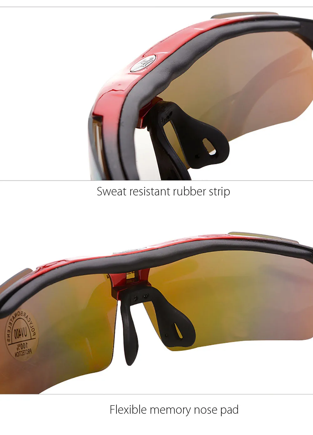 ROBESBON 0089 Men Cycling Eyewear Sunglass Outdoor UV400 Sports Glasses 5 Lenses