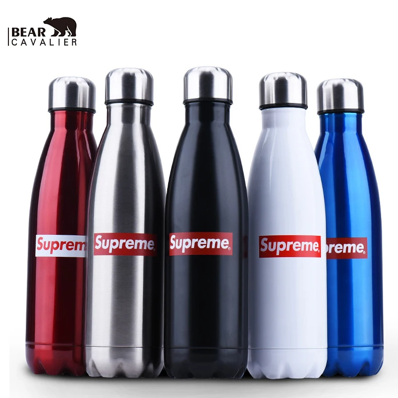 Supreme vacuum flask coke bottle thermoses bowling cup high grade thermoses and fashion movement veined marble