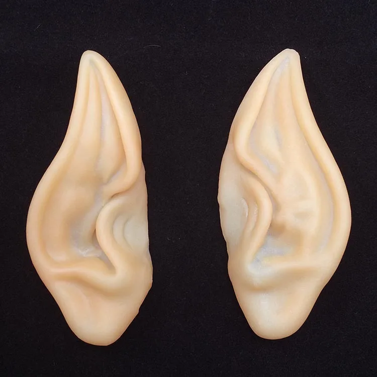 

Halloween Elf Ears Cos Supplies Dress Fake Ears Pointed Ears Latex Evade Glue The Demon Ears Party Toys Movie Theme Props Supply