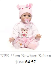 NPK 42 см Силиконовые reborn baby кукольные бонеки Baby Reborn реалистичные Магнитная соска bebe Кукла reborn для девочек Подарки Игрушки