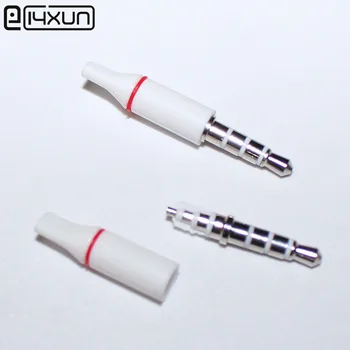 

50pcs Black White 3.5mm 3 4 Pole Stereo Headset Jack Plug 3.5 audio plugs with Plastic Housing Headphone Connector
