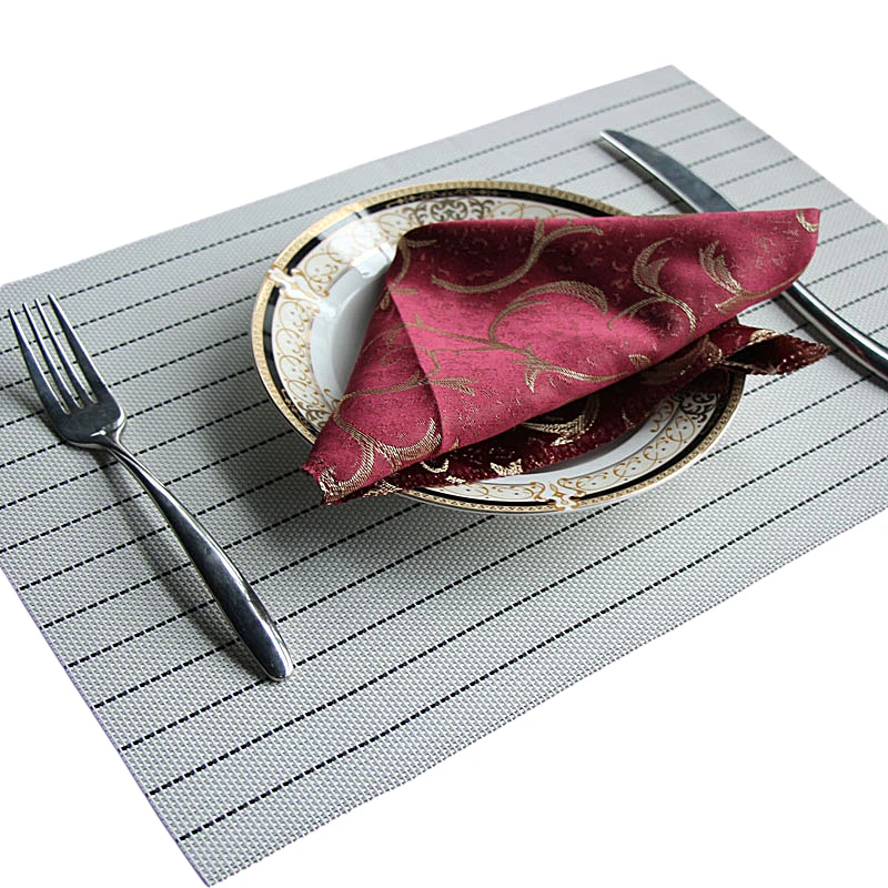 

MeyJig 4Pcs/lot Dinner Placemat Pvc Dining Table Mat Teslin 3D pattern Coasters Waterproof Table Decor Cloth Slip-Resistant Pad