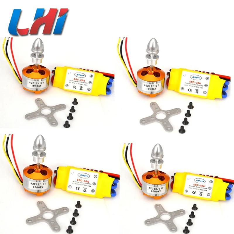 

LHM038 A2212 1000KV Brushless Motor + 30A ESC for Multicopter 450 X525 Quadcopter 4sets