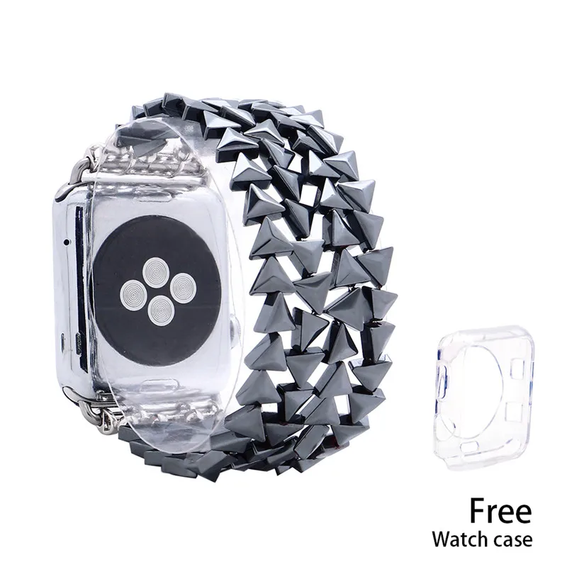 Ремешок для часов Lureen гематит бисер Apple Watch 3/2/1 42 мм 38 браслет iwatch 5/4 40 44 мм|Ремешки