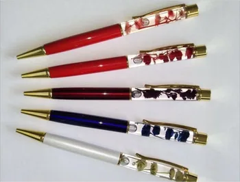 

pretty dry flower oil Floating into tube ballpoint pen cute school prize gift student ballpoint pen office writing pen 50pc/lot