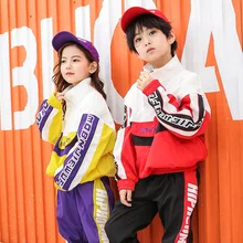 Свободные танцевальные костюмы для детей в стиле хип-хоп, для сцены, соревнований, бальных танцев, шоу для мальчиков и девочек в стиле джаз уличный танцевальный костюм комплект для танцев