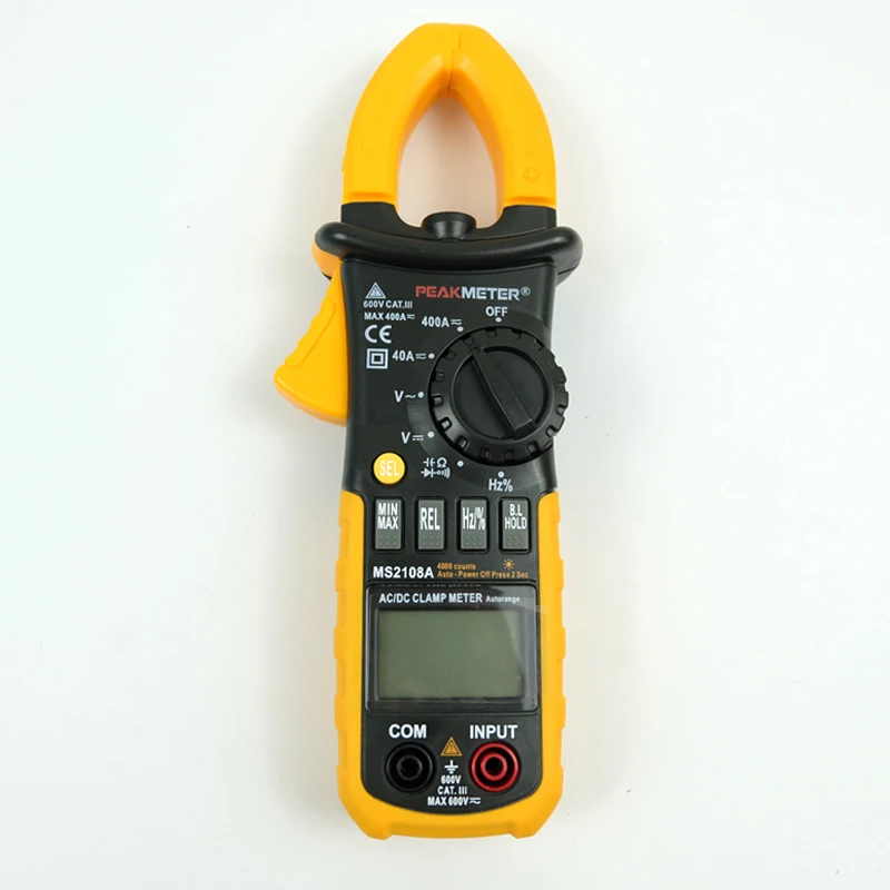 

MS2108A Digital AC/DC 400A Clamp Meter 4000 Counts Capacitance frequency Resistance Earth Tester Multimeter