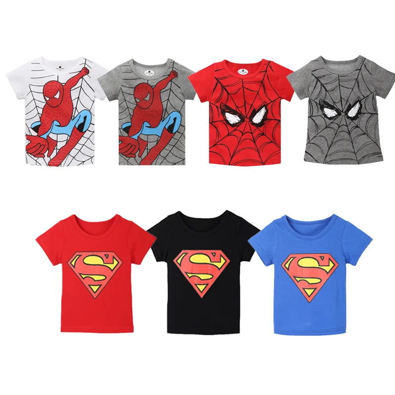 

Baby T-shirts Cartoon Popular Hero Print Clothes Kids Boy Tops Short Sleeve T-shirt New 2019 Summer Tops Tee Children Clothing