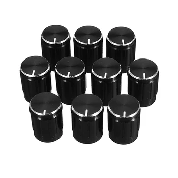

10Pcs 13*17mm Aluminum Alloy Potentiometer Knob Cap Volume Control Knob Hat Black Rotation Switch