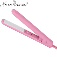 NewView Mini Hair Straightening Iron Pink Ceramic Straightener Flat Iron Styling Tools With A EU Plug