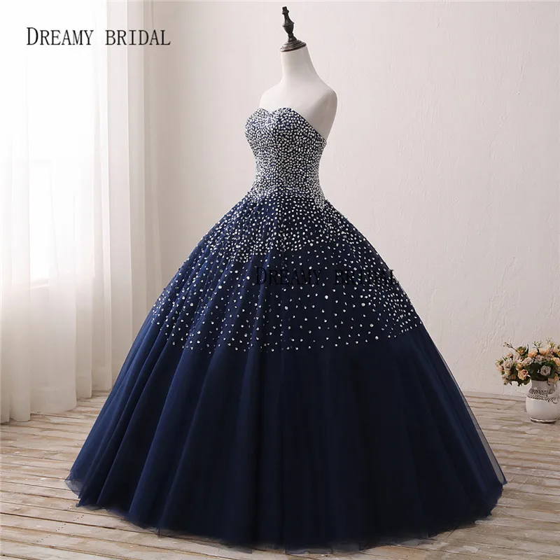 Quinceanera Dresses Ball Gown Vestidos de 15 Anos Debutante Gowns Dreamy Bridal Navy Blue Sweetheart For Sweet Girls
