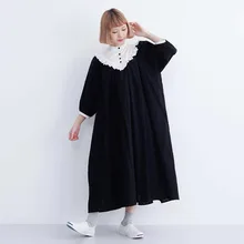 Японский стиль уличная одежда женское платье большого размера винтажные Свободные повседневные Mori Girl длинные платья женские Vestidos Faldas весна осень
