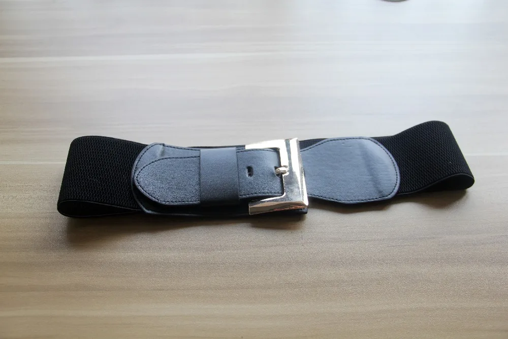 

Free Shipping Women's Vintage New Style Gold Buckle with Bright PU Leather and elastic Belt DTP132
