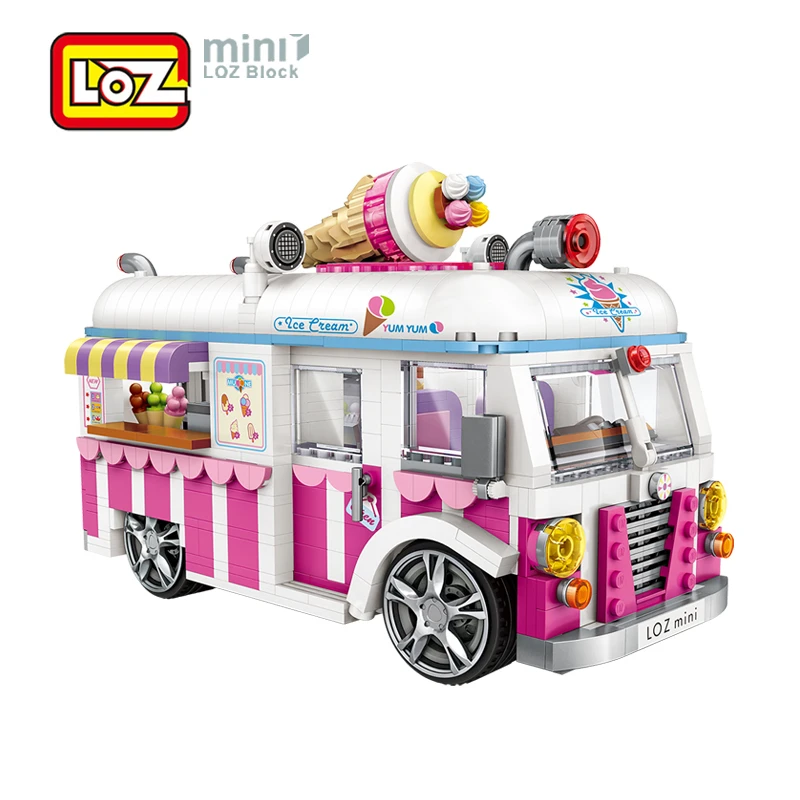 

Loz Ice Cream Hot Dog Truck Luxury Girls Toys Variety Of Details Blocks Building Bricks Technic Development of Chile Gift