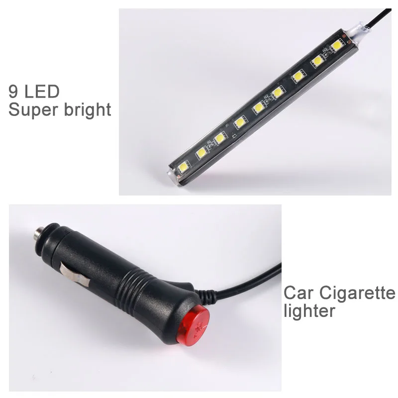 GZ KAFOLEE светодиодный светильник для украшения в атмосферу, напольный светильник для ног, украшение для автомобиля, Стайлинг, 4x9, светодиодный, 12 В, холодный неоновый свет для автозапчастей