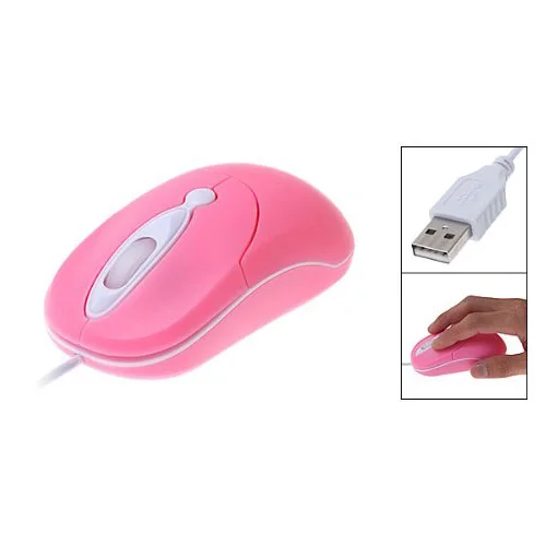 

PROMOTION! Hot Sale! Pink Mini Plastic 3 Buttons USB Optical Mouse for Laptop PC Computer
