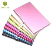 Новые визитная карточка корпус из нержавеющей стали алюминиевый держатель крышка металлическая коробка кредитной Мужчины визитница карты металла бумажник