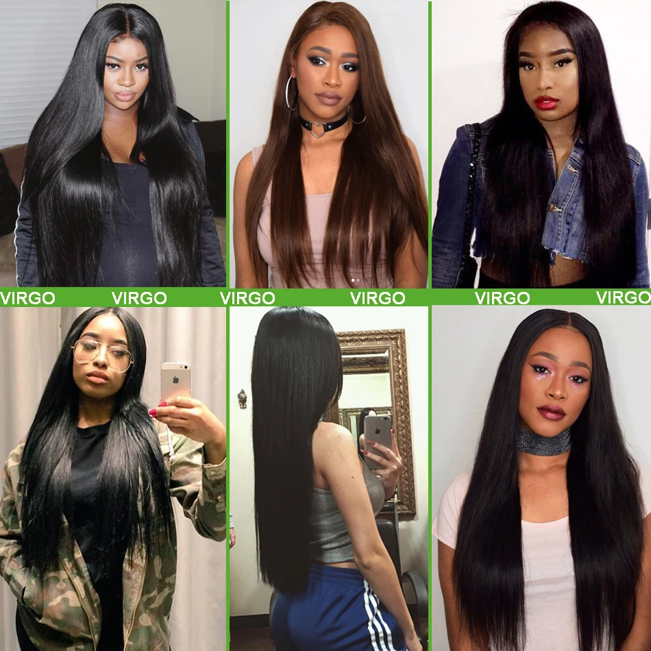 Peruvian Straight Hair Bundles Human Hair Weave Bundles 1 / 3 / 4 PCS Virgo Hair Company Natural Remy Hair Extensions