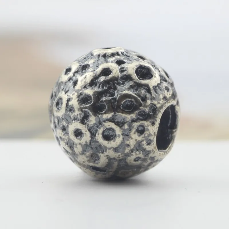 

925 Sterling Silver Designer Asteroid Charm Moon Planet Charm Bead Fit European 3.0mm Bracelet Jewelry Small Hole