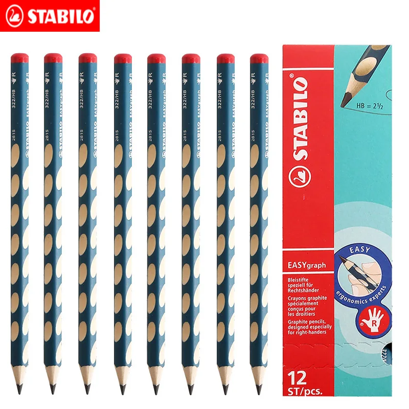 12 шт STABILO easygraphh эргономичный графитовый карандаш для левшей или правшей детей