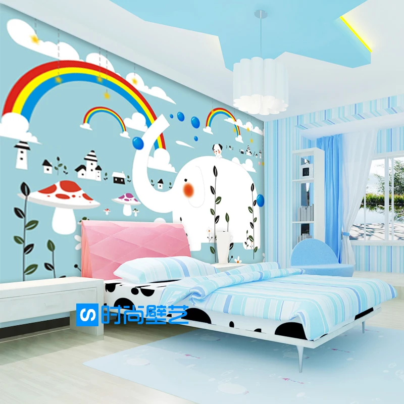 

Custom mural Stereo cartoon Elephant wallpaper children room bedroom school playground decoration wallpaper mural