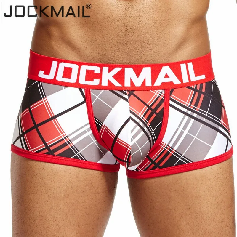 JOCKMAIL бренда сексуальное нижнее белье мужчины boxershorts Мужчины плед Гей Нижнее белье cueca боксер трусы мужские calzoncillos скользит Лидер продаж