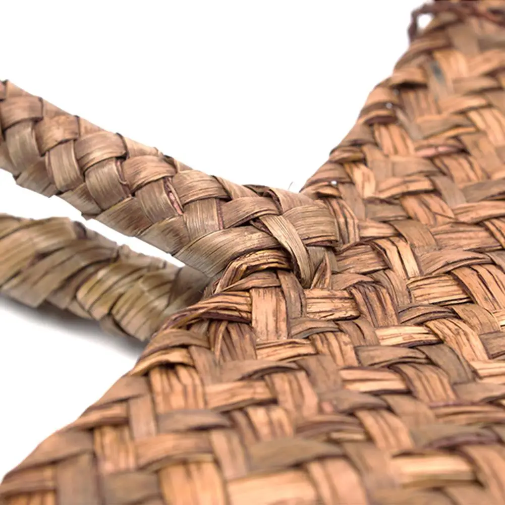 Hand Woven Large Rattan Straw Bag Flower Basket Storage Tote Female Bags Travel Handbag Shopping Braided Hand Bag For Women Girl