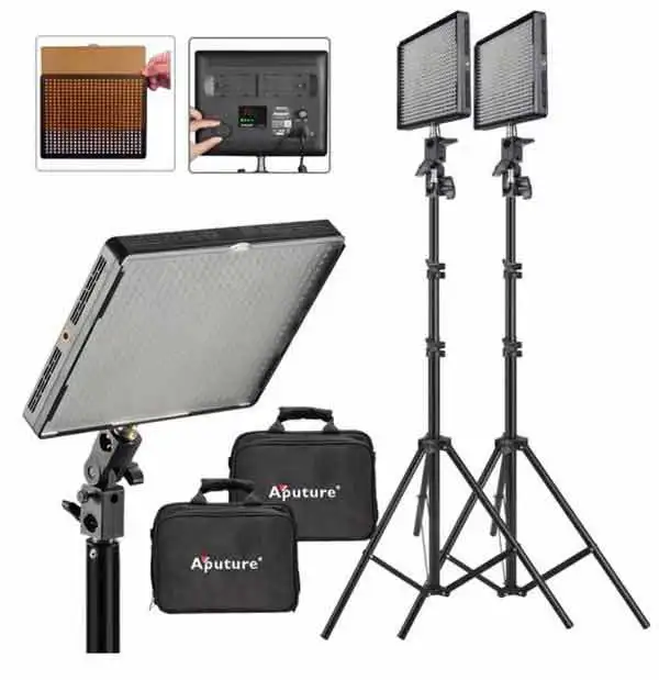 2 SET 2 Aputure Amaran AL 528W LED Video Light 200cm Light Stand LED Lighting