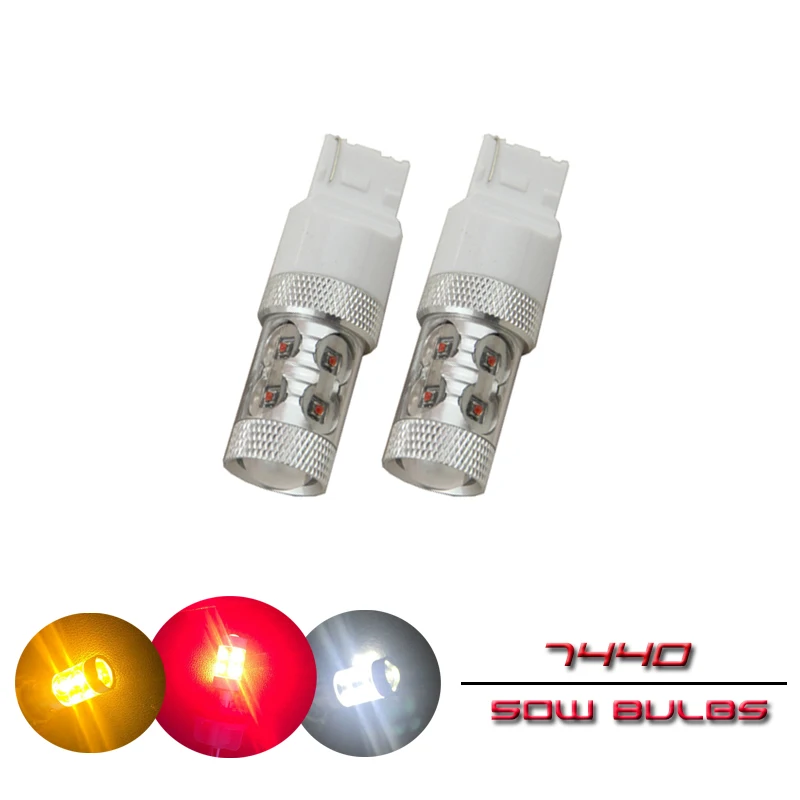 

Two Piece Red White Yellow T20 7440 Wedge W3x16d Led Light Replace Bulbs Car Styling 992 7440AL 7440A 7440LL 7441 P21W W21W Bulb
