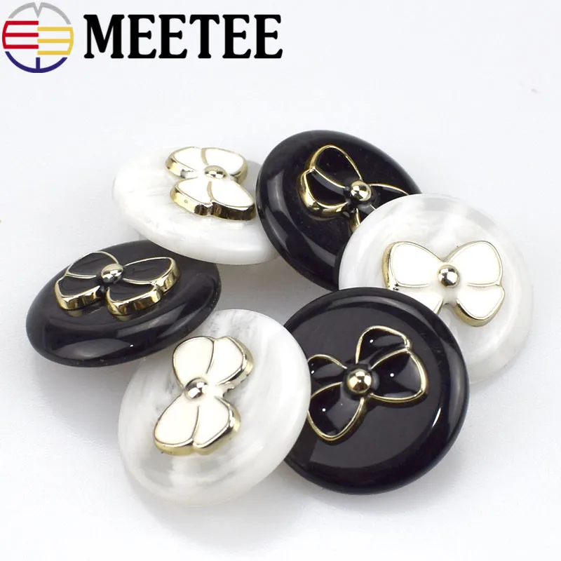 

30pc Eco-Friendly Resin Coat Button Suit Black White Bow Princess Women Suit Shirt Decorative Buttons C3-30