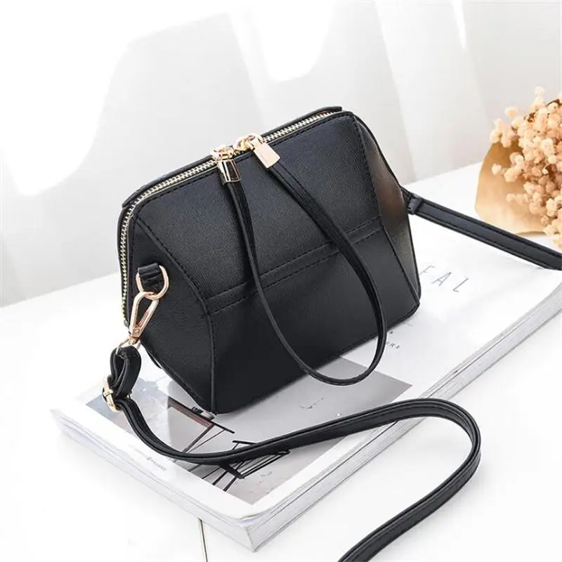 

Shunvbasha women brand 2017 fashion styling zipper bags worn one shoulder lady handbag dark grey/pink/rubber powder/ black