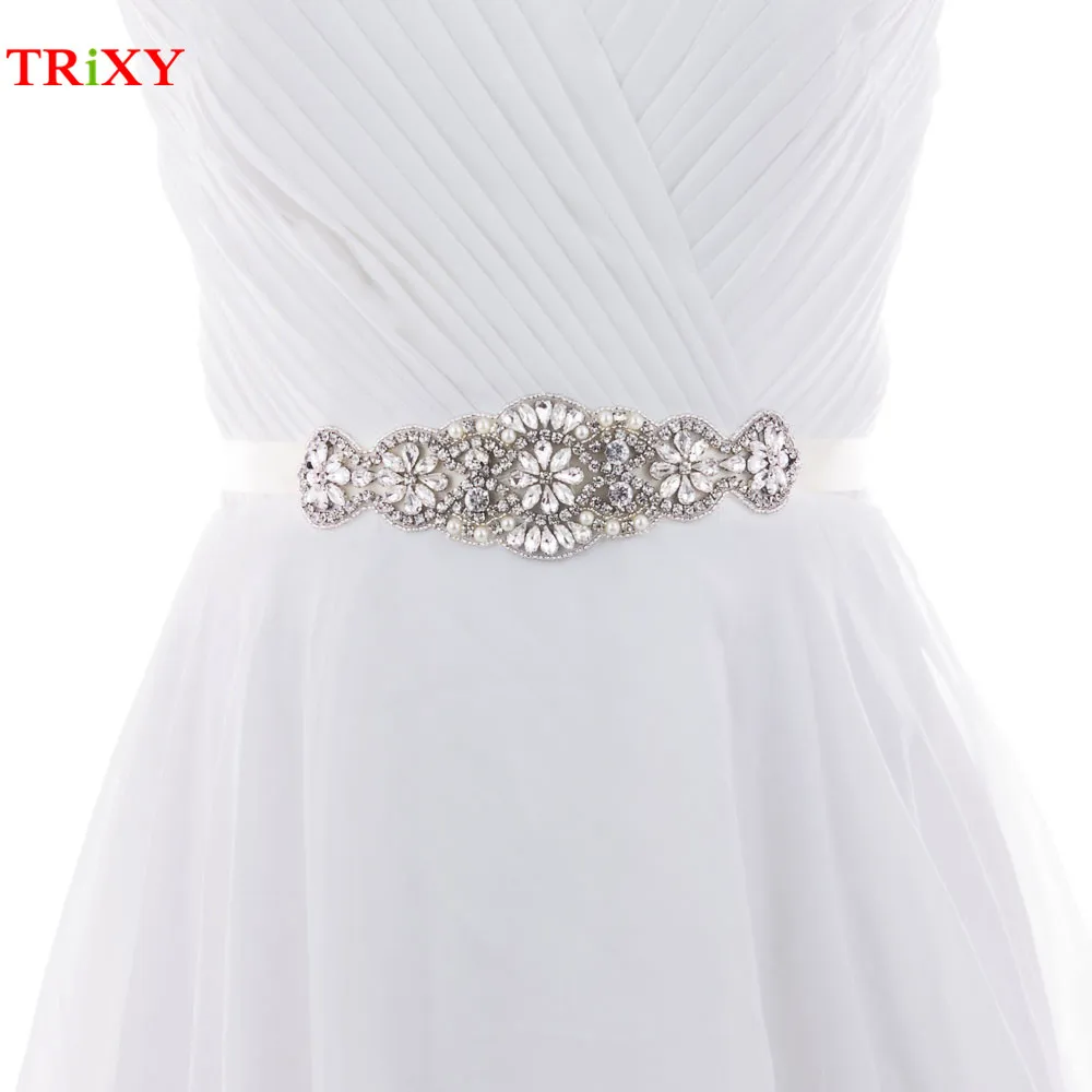 TRiXY A94 Crystals Rhinestones Wedding Belts Prom Dresses Accessories