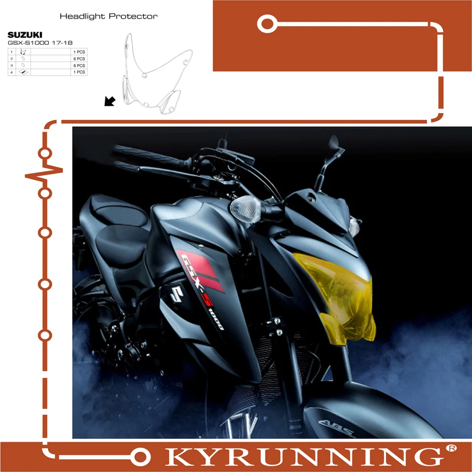 Для Suzuki GSX S1000 S 1000 GSXS 2017 2018 Защитная крышка для фар мотоцикла линза экрана|Накладки