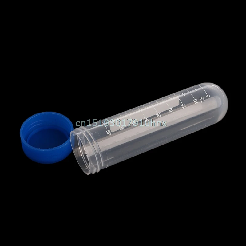 

10Pcs 50ml Plastic Centrifuge Lab Test Tube Pipe Vial Container With Round bottom