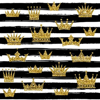 

Golden Crown VIP Black And White Stripe backdrops Vinyl cloth High quality Computer printed wall photo studio background