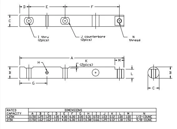 CG-WBL-SS 2,5 К фунтов Нержавеющая сталь Несимметричный Луч Тензодатчика