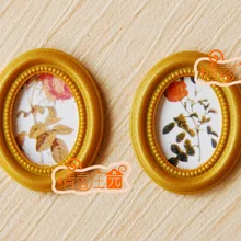 Мини кукольный домик мини-мебель аксессуары золотой раме Декоративные картина роза 2 Ретро