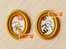 Mini dollhouse Mini furniture accessories gold frame decorative painting rose 2 retro