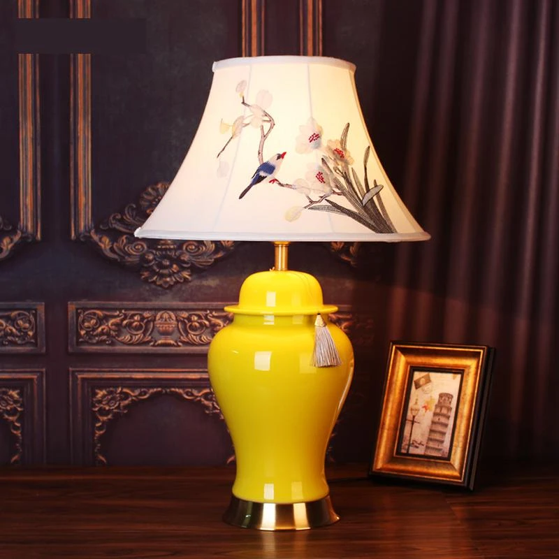 Porcelain Table Lamp American New Rural Chinese Classical Living Room Bedroom Bedside Model Flower Bird Brass Ceramic Desk Lamp Table Lamps Aliexpress