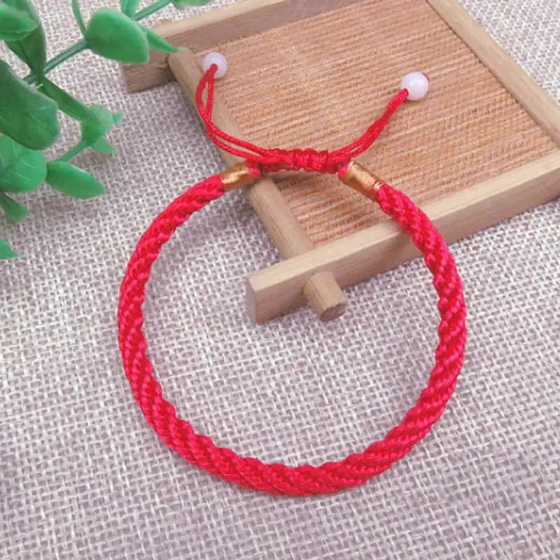 Горячая удача золотой крест сердце браслет для женщин детей красная струна регулируемый браслет ручной работы DIY ювелирные изделия