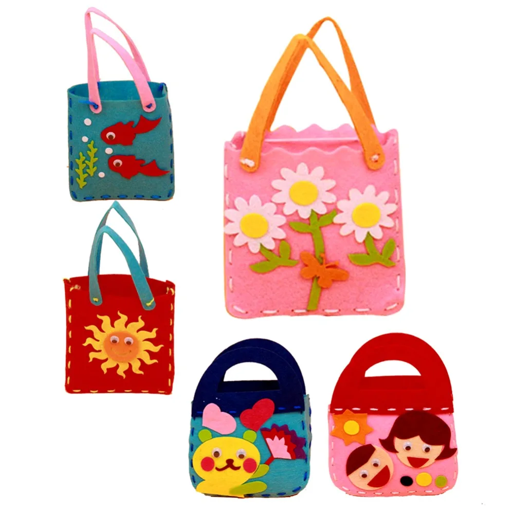 Handmade Handbags Non woven Cloth Kids Crafts Cartoon font b Toys b font Creative Gifts Kids