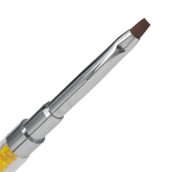 TSW 1 шт. Высококачественные золотые металлические ручки двойного назначения кисть для дизайна ногтей 0411A5Down td128