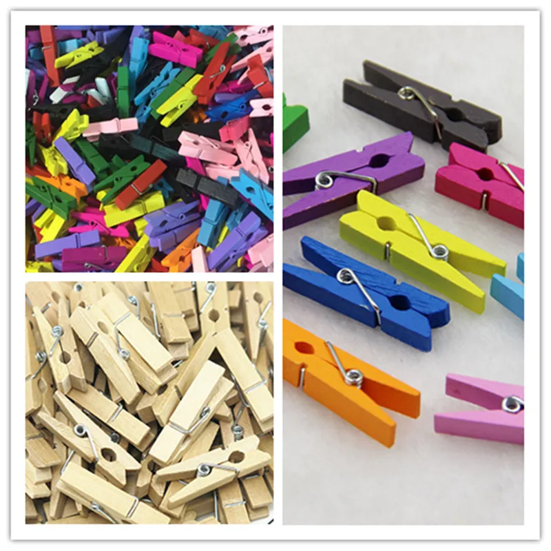 

25MM/30MM/35MM/45MM/72MM Wood Color/35MM Color Spring Wood Clip Clothespin Craft Ornament 1-50PC/bag Black White Clothes Clips
