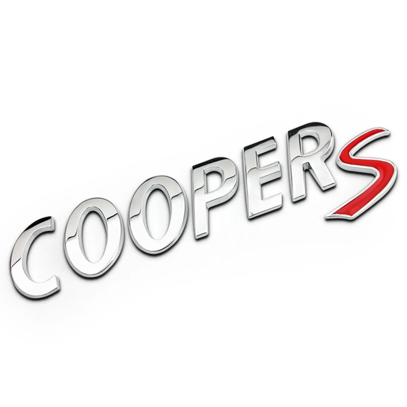 

Super Quality Red S Separate Letters Chrome Metal Car Styling Refitting Emblem Badge 3D Sticker Trunk Mark for MINI COOPER