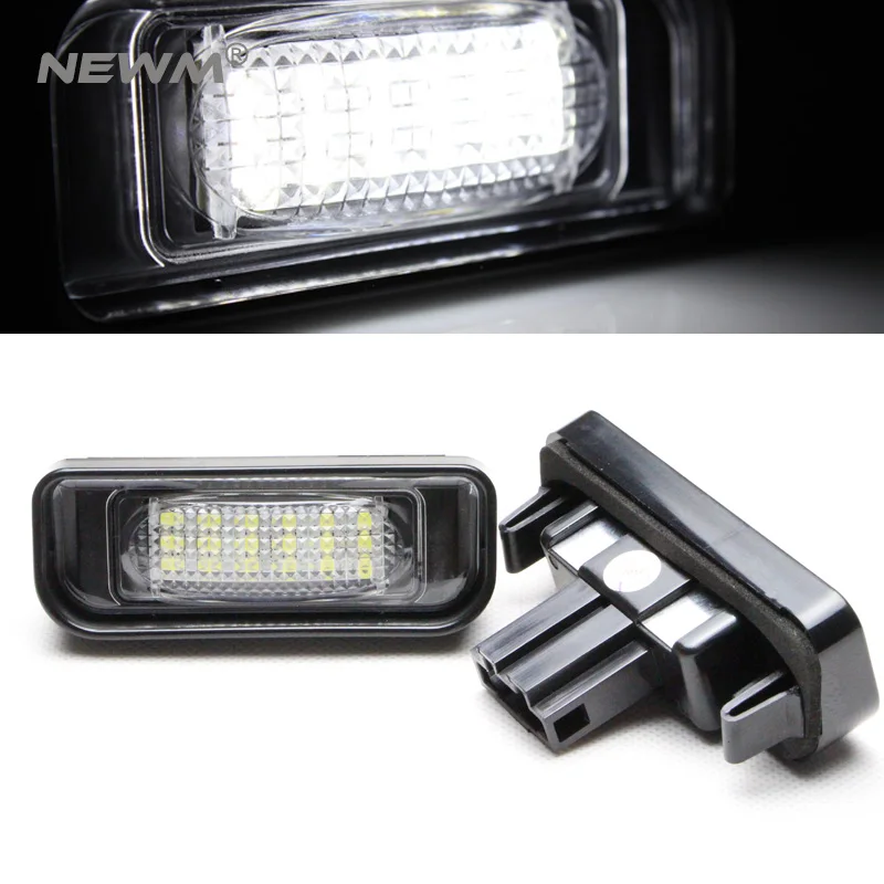 Flash Sale VKF Licence Light For Mercedes Benz W220 DC 12V 18 SMD-3528 Car Number LED Lamp For Benz W220 99-05 Car License Plate Light 