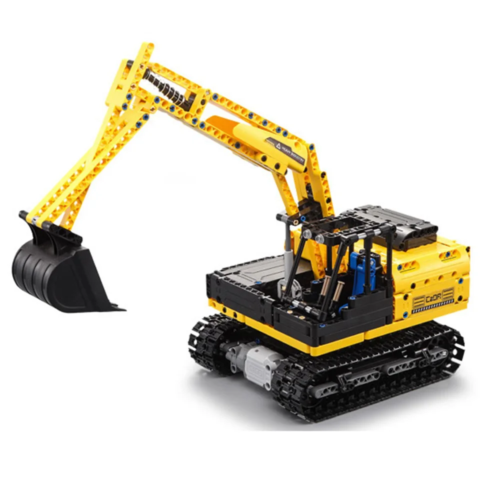 CADA RC Bulldozer Excavator Car Technic Model Building Blocks Boys Birthday Gifts Kids Remote Control Car Toys For Children