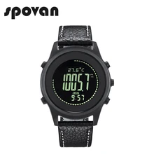 SPOVAN ультра тонкие спортивные альпинистские часы для мужчин, циферблат из углеродного волокна, ремешок из натуральной кожи, компас альтиметр/барометр Beyond8