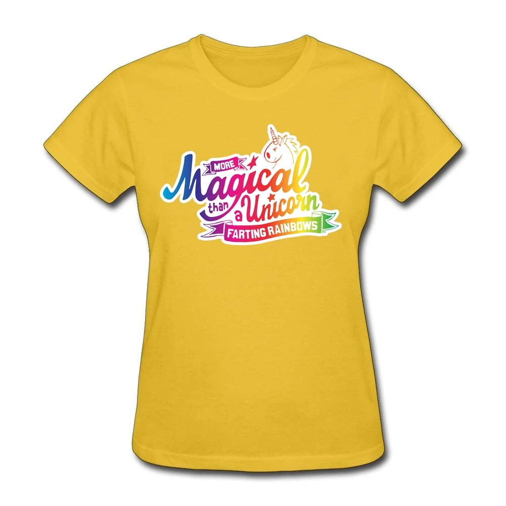 Unicorn Magic logo Printing on Women Tee Shirts Cheap XS-XL Farting Rainbows t-shirt Online Shopping Women's Tops | Женская одежда