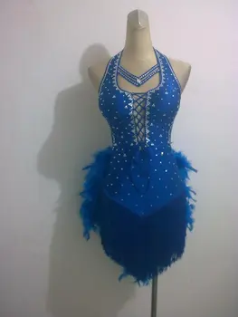 

New style Latin dance costume sexy sequins Feather latin dance competition dress child lady latin dance dresses S-XXXL